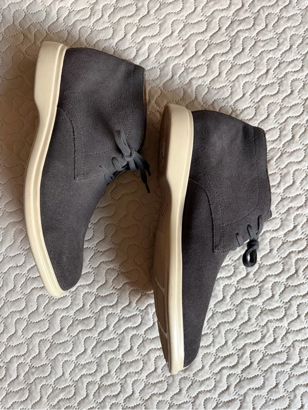 1901 Men's Gray Suede Leather Chukka Desert Boots Lace Up Size 9.5